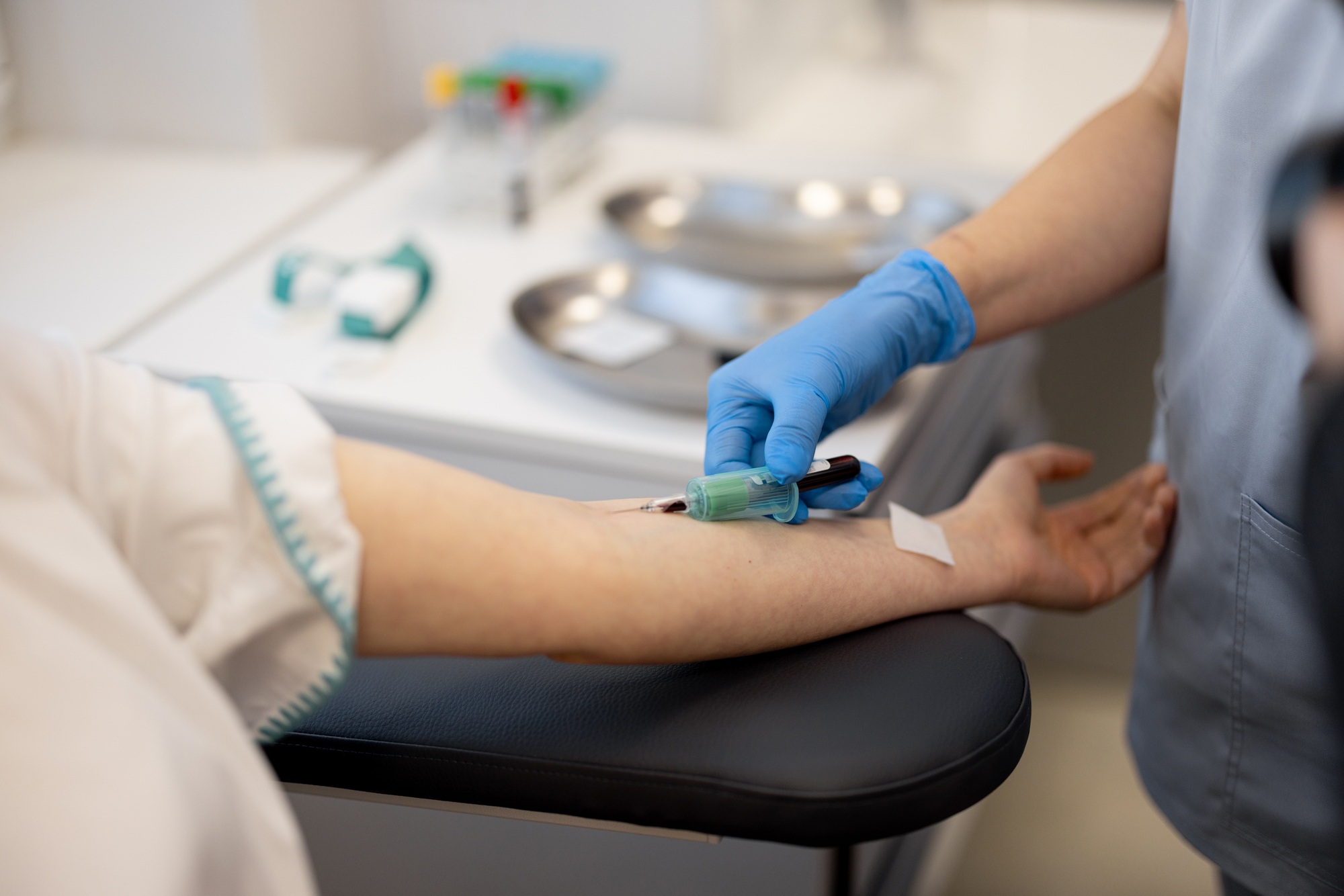 Process of taking blood for test